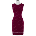 Belle Poque Stock Mujeres Slim Fit Sin mangas High Stretchy Hips-Wrapped vino tinto lápiz bodycon vestido BP000153-2